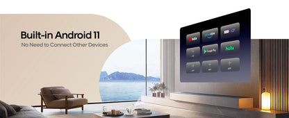 Projektor Magcubic HY300 Pro+ 4K Android 11 290ANSI przenośny Wi-Fi 6 BT5.4 kino zewnętrzne głośnik 5 W HiFi obsługa 720P HD